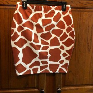 Giraffe Print Skirt  junior Size L